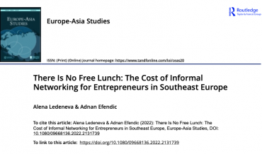 There Is No Free Lunch: The Cost of Informal Networking for Entrepreneurs in Southeast Europe